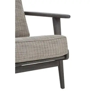 Hector Grey Tweed Armchair with Black Oak Wood Frame