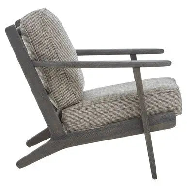 Hector Grey Tweed Armchair with Black Oak Wood Frame