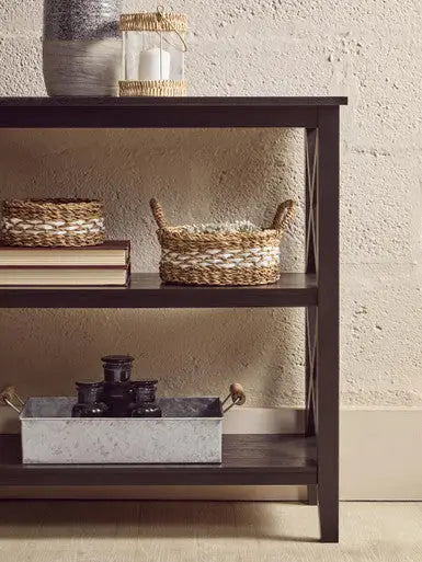 Heritage Two Shelf Black Bookcase