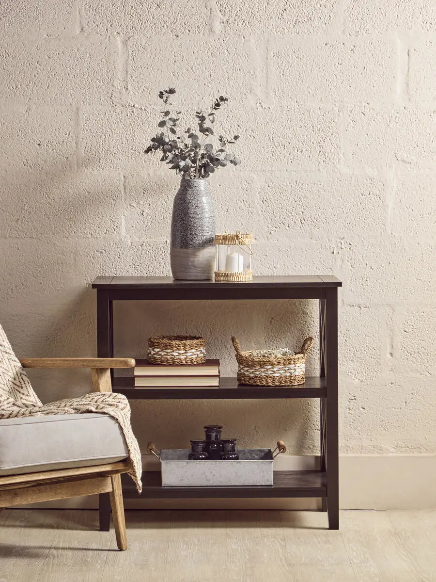 Heritage Two Shelf Black Bookcase