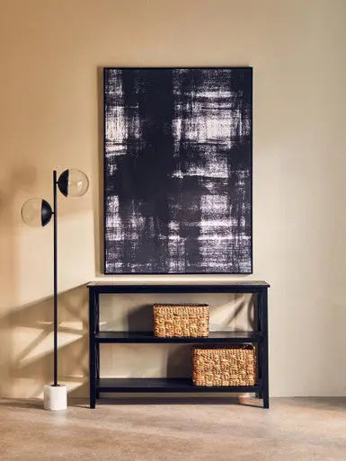 Heritage Two Shelf Large Black Bookcase