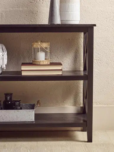 Heritage Two Shelf Large Black Bookcase