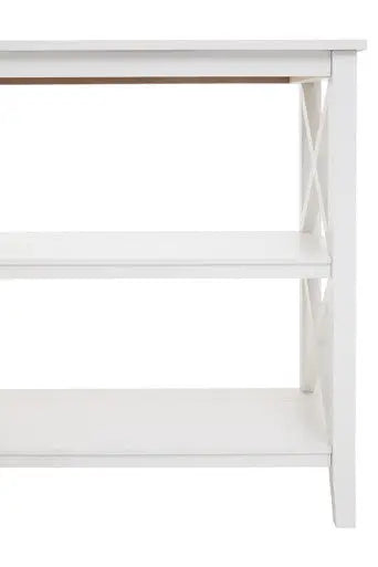 Heritage White Wooden 2 Tier Bookshelf with Cross Detail