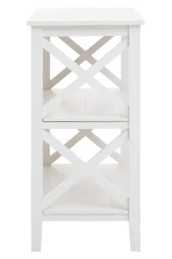Heritage White Wooden 2 Tier Bookshelf with Cross Detail
