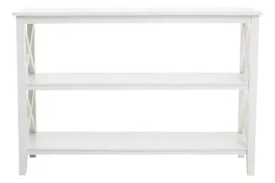 Heritage White Wooden Large 2 Tier Bookshelf with Cross Detail
