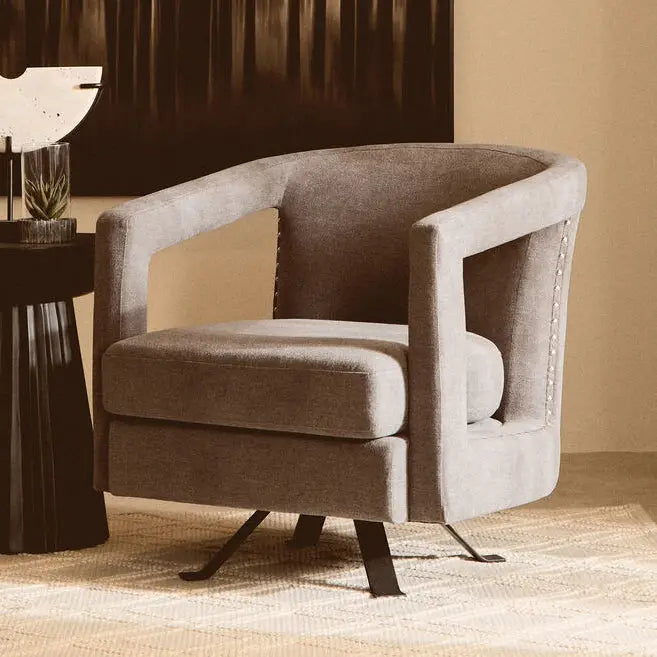Hestia Ash Velvet Swivel Chair