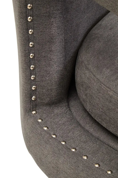 Hestia Ash Velvet Swivel Chair with Matte Black Base