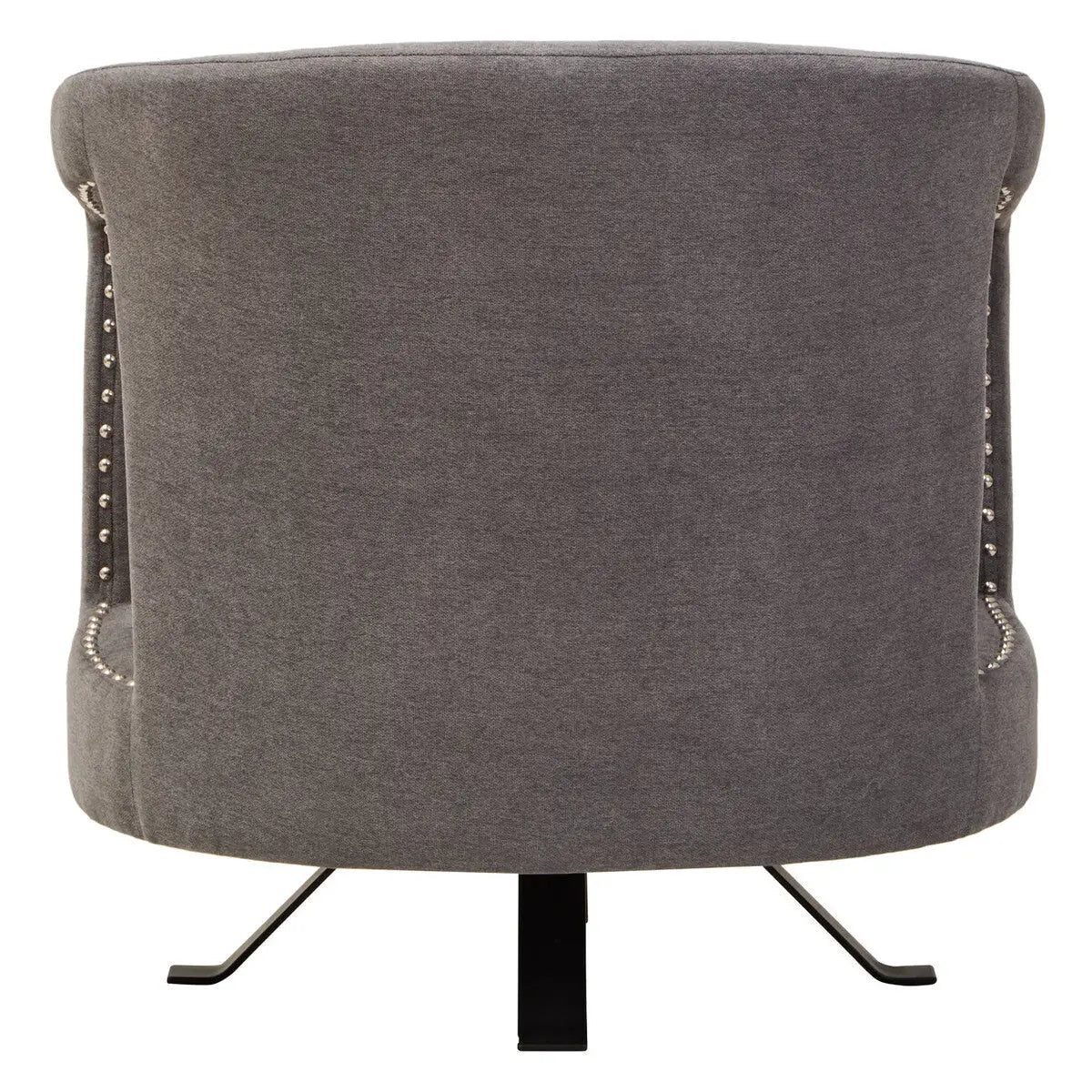 Hestia Ash Velvet Swivel Chair with Matte Black Base