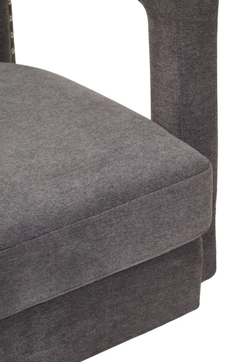 Hestia Ash Velvet Swivel Chair with Matte Black Base