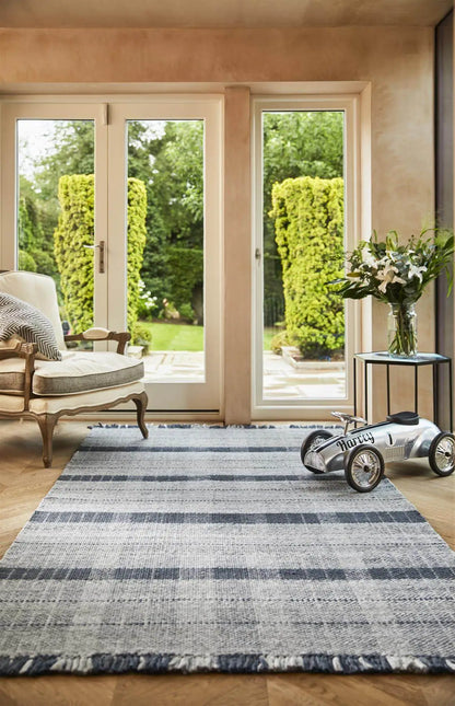 Highland Navy Checkered Rug
