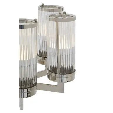 Hilton Glass and Nickel Finish 6 Arm Pendant Light