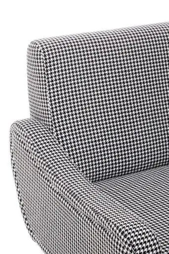 Holli Black And White Houndstooth Pattern Armchair