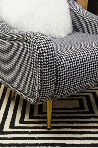 Holli Black And White Houndstooth Pattern Armchair