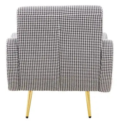 Holli Black And White Houndstooth Pattern Armchair