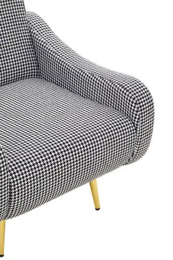 Holli Black And White Houndstooth Pattern Armchair