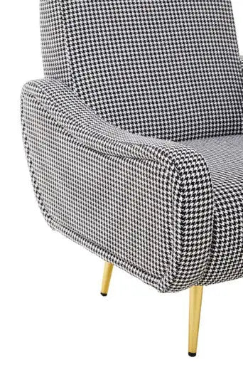 Holli Black And White Houndstooth Pattern Armchair