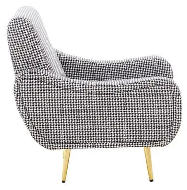 Holli Black And White Houndstooth Pattern Armchair