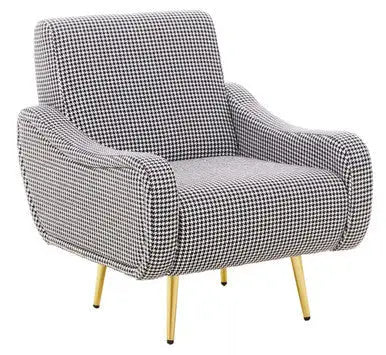 Holli Black And White Houndstooth Pattern Armchair