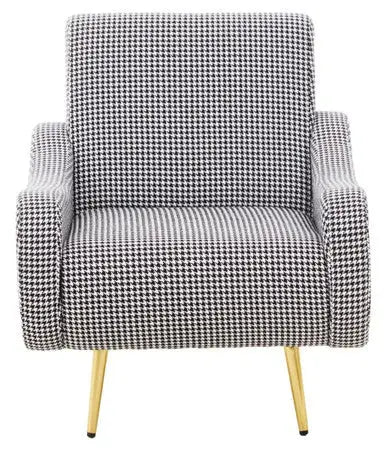 Holli Black And White Houndstooth Pattern Armchair
