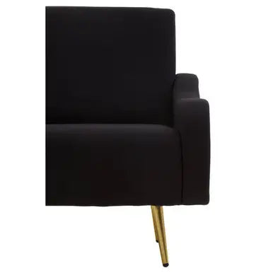Holli Black Fabric Armchair with Gold Finish Metal Legs