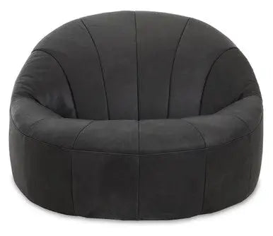 Hoxton Antique Black Leather Cocoon Chair