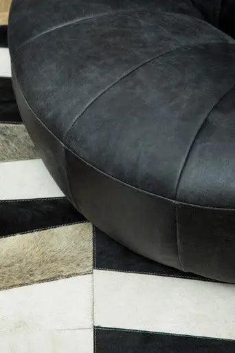 Hoxton Antique Black Leather Cocoon Chair