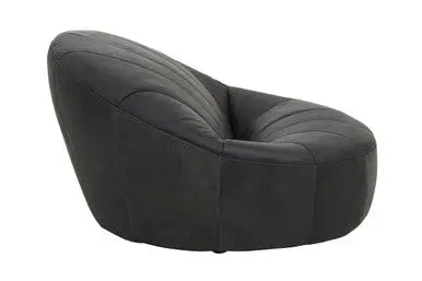 Hoxton Antique Black Leather Cocoon Chair