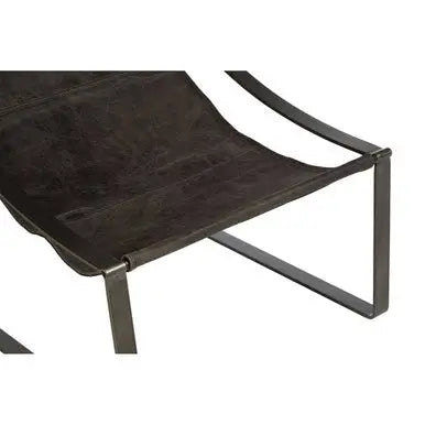 Hoxton Antique Black Leather Sling Chair