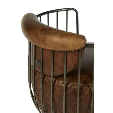 Hoxton Brown Leather Swivel Tub Chair