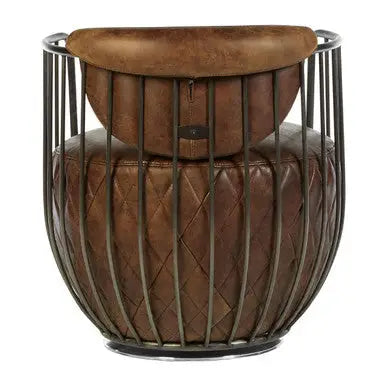 Hoxton Brown Leather Swivel Tub Chair