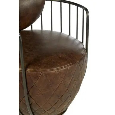 Hoxton Brown Leather Swivel Tub Chair