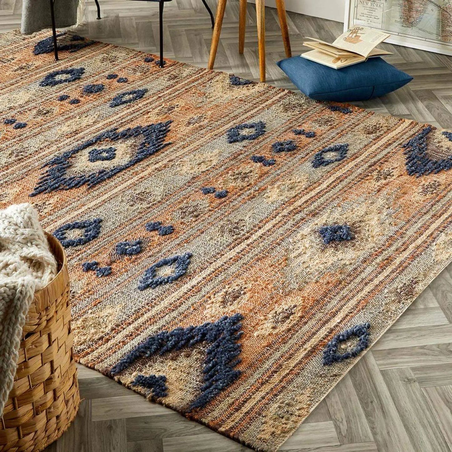 Indio Multicolour Aztec Jute Rug