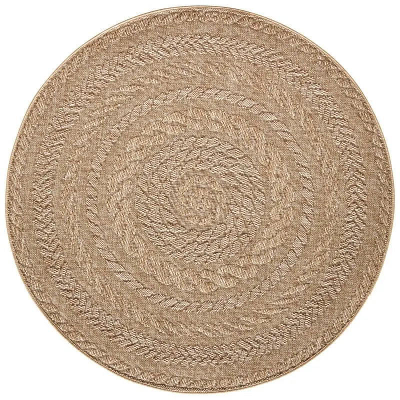 Indoor Outdoor Almendro Round Rug – Chevron Design