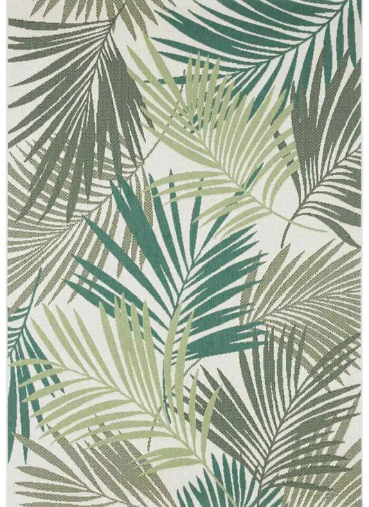 Indoor Outdoor Vai Green Rug – Floral Design