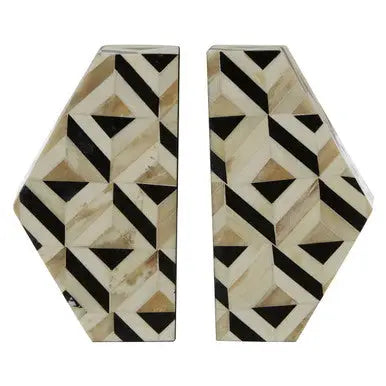 Ivory and Black Set of 2 Bookends | Harlo