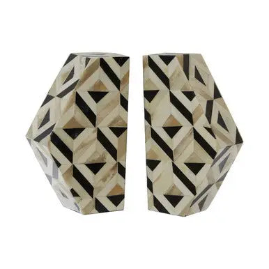 Ivory and Black Set of 2 Bookends | Harlo