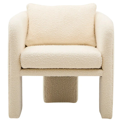 Ivory Boucle Curved Armchair | Ozzero
