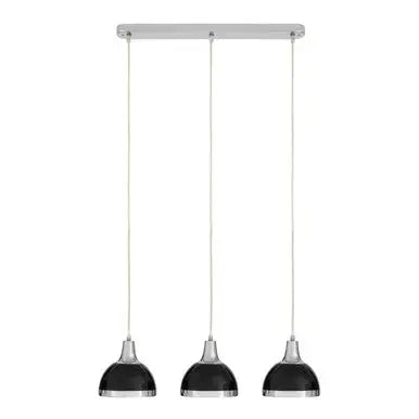 Jasper Black Shade And Chrome Pendant Light