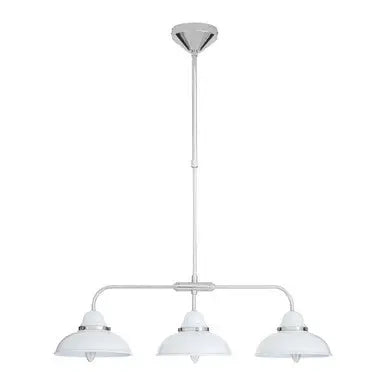 Jasper White And Chrome 3 Light Pendant Light