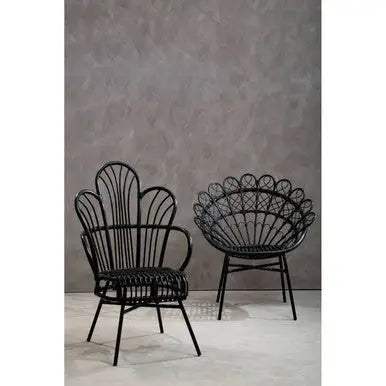 Java Black Rattan Peacock Chair