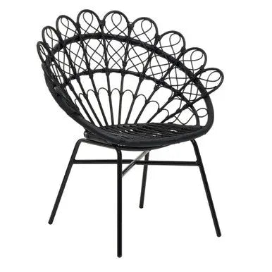 Java Black Rattan Peacock Chair