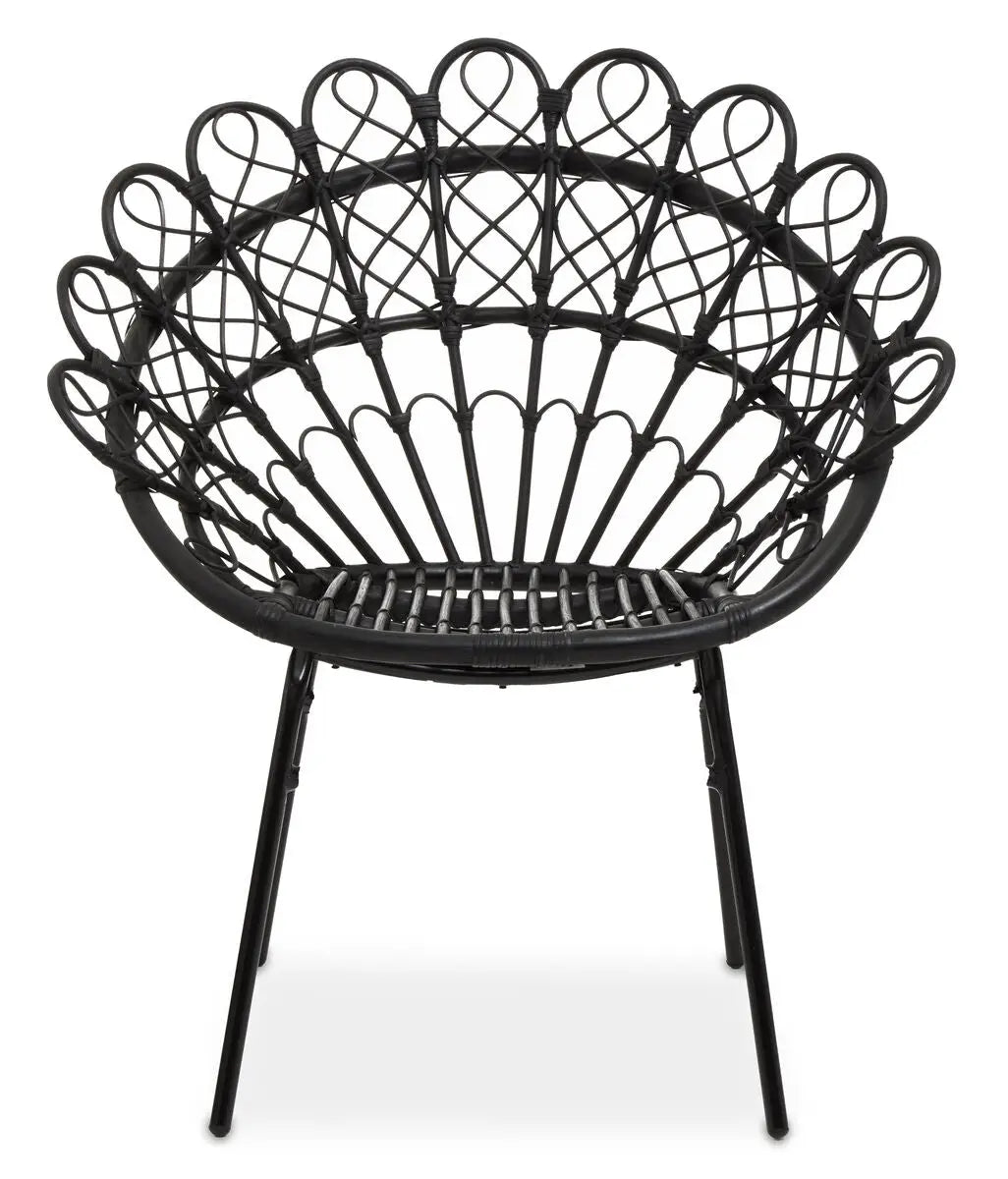 Java Black Rattan Peacock Chair