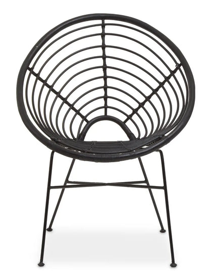 Java Black Rattan Round Chair