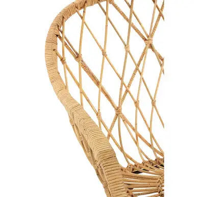 Java Natural Rattan Chair with Lattice Design