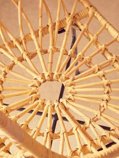 Java Natural Rattan Chair with Lattice Design