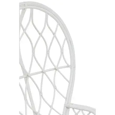 Java White Rattan Curved High Back Chair