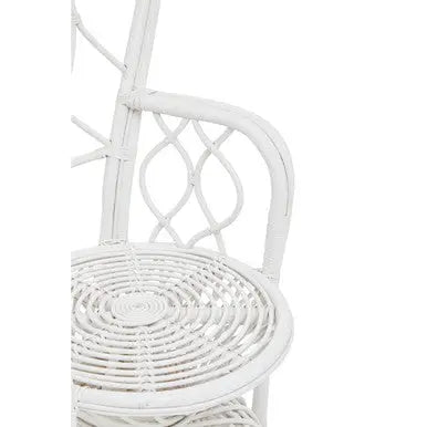 Java White Rattan Curved High Back Chair