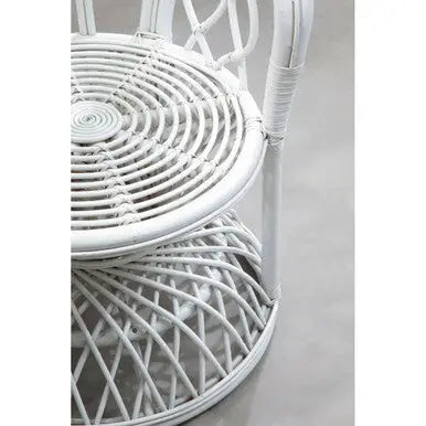 Java White Rattan Curved High Back Chair