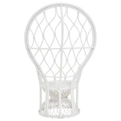Java White Rattan Curved High Back Chair