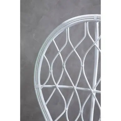 Java White Rattan Curved High Back Chair